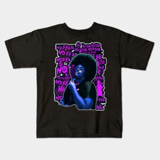 No Fear Strong Black Woman Afro Kids T-Shirt